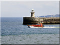 NZ3868 : Pilot Boat passing Tynemouth South Pier by David Dixon