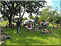 SO3689 : Bishop's Castle Stone Skimming Championship - the spectators by Penny Mayes