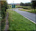 SO1334 : Narrow pavement alongside A438, Bronllys by Jaggery