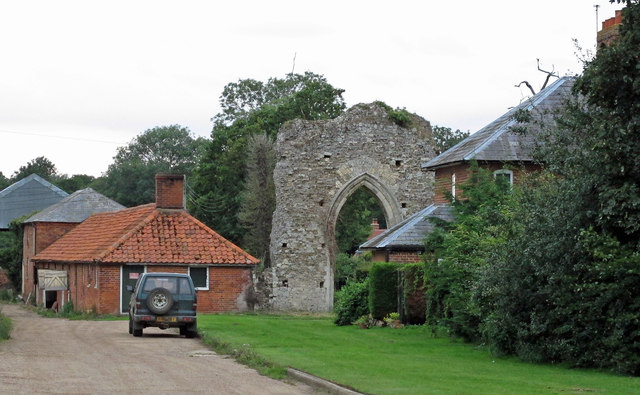 Remains of Butley Priory near Abbey Farm