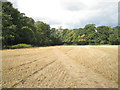 SP2379 : Corner of a harvested field  by Robin Stott