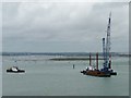 SU6201 : Pontoon in Portsmouth Harbour by Christine Johnstone