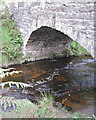 SK0068 : Arch of the bridge at Three Shires Head  by Robin Stott