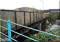 SS9795 : Ton Pentre railway station bridge over a river by Jaggery