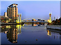 SJ8097 : Salford Quays; The Lowry Bridge by David Dixon