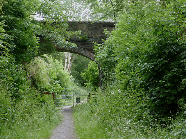 Dismantled railway and bridge near Ystradmeurig, Ceredigion