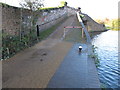 TQ2382 : Paddington Arm - slope over Kensal Green gas works dock by David Hawgood