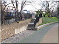 TQ2581 : Paddington Arm - steps from Westbourne Green to towpath by David Hawgood