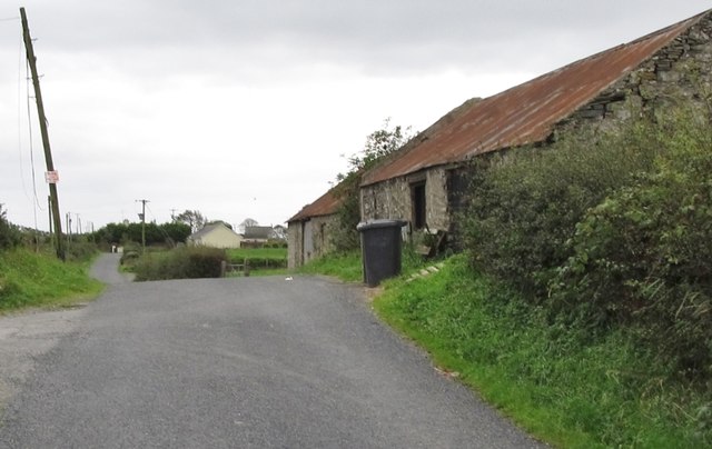 Traditional farm buildings on the Corbally Road