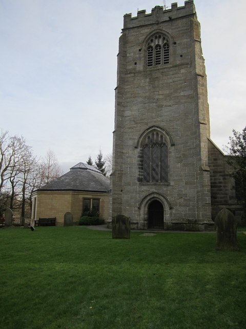 The tower of the Parish Church of St Thomas a Becket, Hampsthwaite