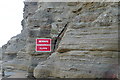 NZ7818 : Warning sign at Staithes by Graham Horn