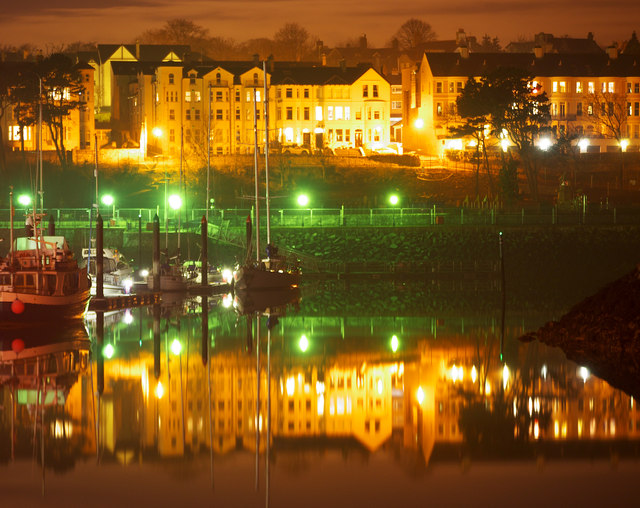 Bangor Marina at night