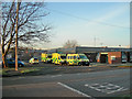 SJ6288 : Ambulances waiting for the Shout by Mike Lyne