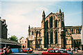 NY9364 : Hexham Abbey from the marketplace by Stephen Craven