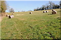 SO6747 : Hay bales in a field by Philip Halling