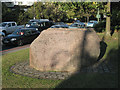 SP1479 : Commemorative stone, west end of Station Road  by Robin Stott