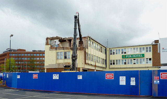 Demolition of the Fox Hotel in Wolverhampton