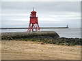 NZ3668 : Herd Groyne and Lighthouse by David Dixon