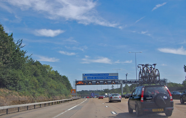 M25 motorway near Leatherhead