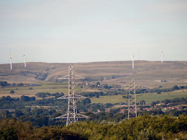 View of Scout Moor Wind Farm from Elton Reservoir (3)