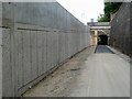 NT4936 : A new retaining wall by the former Waverley Railway Line in Galashiels by Walter Baxter