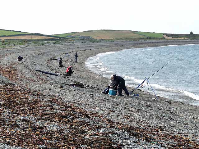 Anglers at Cemlyn Bay