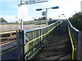 SO7502 : Long ramp up to the footbridge, Cam & Dursley railway station by Jaggery