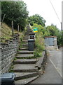 SN8907 : Long flight of steps up to houses from Pontneathvaughan Road near Glynneath by Jaggery