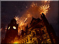 SJ8398 : Firework Display, Manchester Town Hall by David Dixon