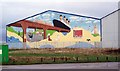 SJ3197 : Mural on shed within Seaforth Container Terminal by Norman Caesar