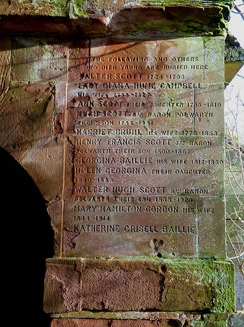 An inscription on a burial vault at Mertoun