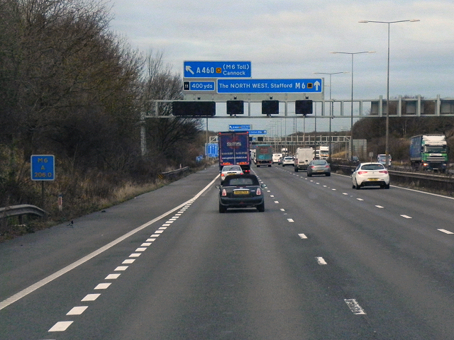 M6 approaching Junction 11