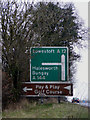 TM4171 : Roadsigns on the A12 London Road by Geographer