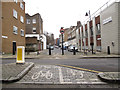 TQ3182 : Cycle markings, Margery Street / Yardley Street by Stephen Craven