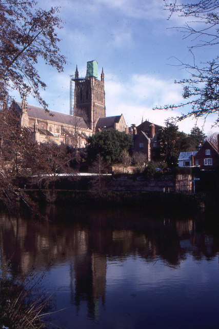 Worcester Cathedral across the Severn