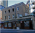 TQ3779 : Derelict public house, Millwall by Jim Osley