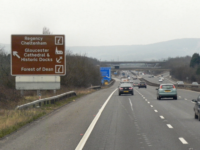 Southbound M5 near Chletenham and Gloucester