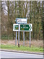 TM0877 : Roadsigns on the A143 Bury Road by Geographer