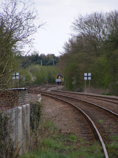 Train approaching footpath crossing