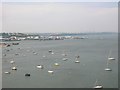 SM9704 : Yachts moored beneath Cleddau Bridge by Simon Mortimer