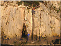 SD4573 : Rock climbers at Jack Scout crag by Karl and Ali