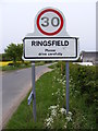 TM4087 : Ringsfield Village Name sign on School Road by Geographer