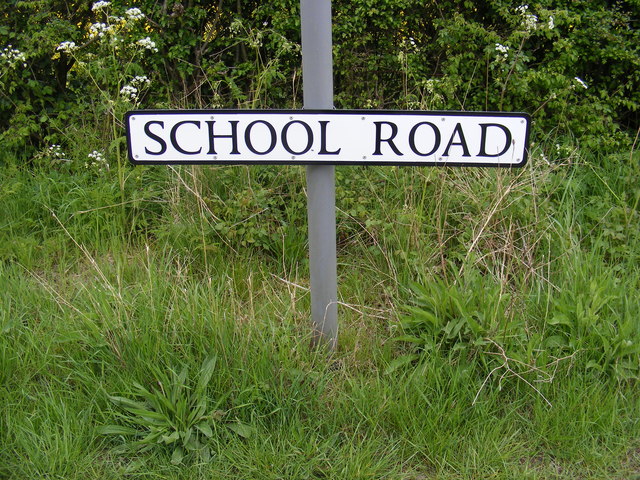 School Road name sign on School Road