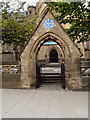 SE2933 : Stone Lychgate, Mill Hill Chapel by David Dixon