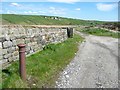 SE0430 : Iron bollard next to Halifax Bridleway 113 by Humphrey Bolton