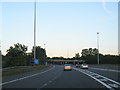 NS6861 : M73/M74 Junction 4 at South Lanarkshire boundary by Colin Pyle