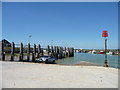 TQ9419 : Landing stage, west bank, Rye Harbour by Christine Johnstone