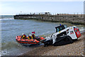 TQ8209 : The launch of the Hastings D Class lifeboat - 3 by Ian Capper