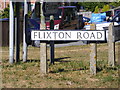 TM3388 : Flixton Road sign by Geographer