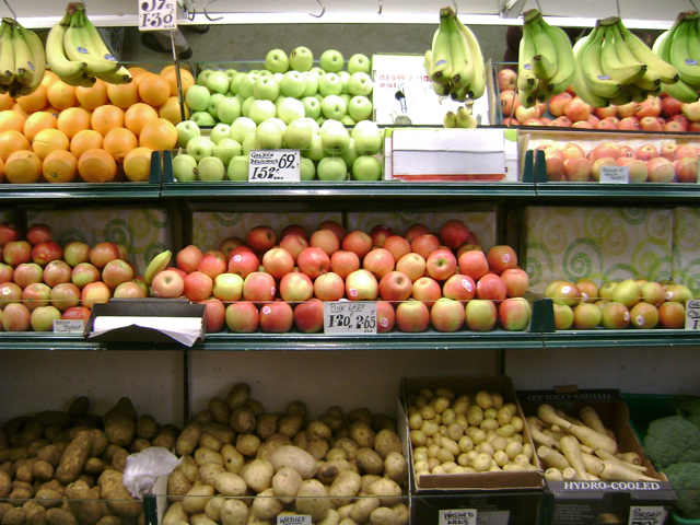 In John's greengrocer's shop, Clemens Street